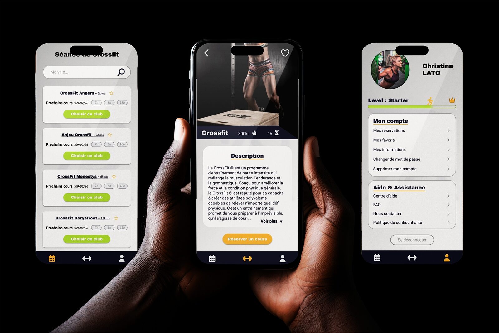 écran de réservation ActivePulse